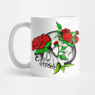 Goblincore - Skull with roses Mug